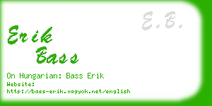 erik bass business card